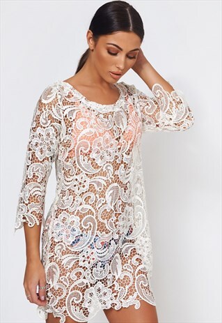 LIMITED EDITION CREAM LACE COVER UP