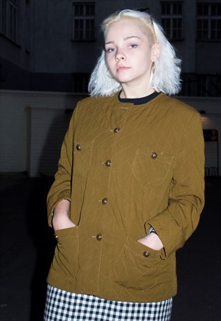 VINTAGE 60S JACKIE KENNEDY CASUAL JACKET IN KHAKI