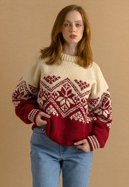 Vintage Nepal Handknitted Wool Sweater Knitwear 7396