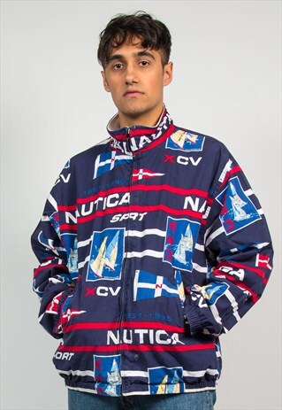 VINTAGE NAUTICA REVERSIBLE BOMBER JACKET