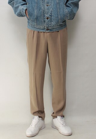 VINTAGE 90' AMAZING ELEGANT BEIGE SMART UNISEX TROUSERS