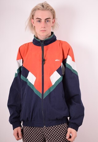 MENS VINTAGE TRACKSUIT TOP JACKET XL MULTI 90S
