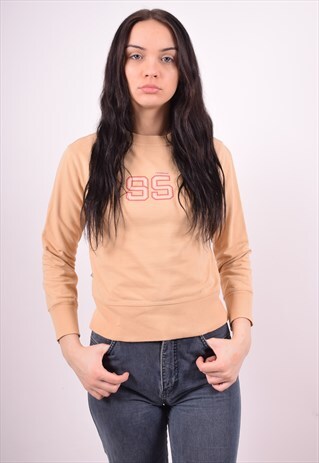 REEBOK WOMENS VINTAGE SWEATSHIRT JUMPER XS BROWN 90'S