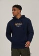 Monaco Vintage Embroidered Navy Hoodie