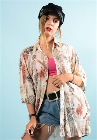 VINTAGE BOYFRIEND FIT PATTERN SHIRT