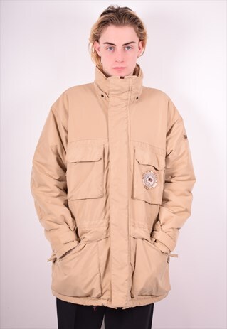 NAPAPIJRI MENS VINTAGE PADDED JACKET XL BEIGE 90'S