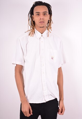 PAUL & SHARK MENS VINTAGE SHIRT LARGE WHITE 90'S