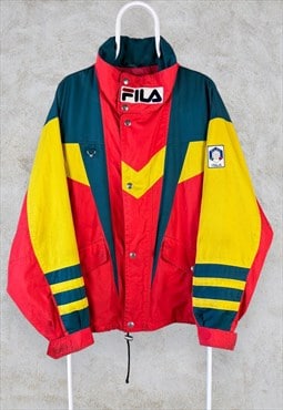 Vintage Fila Colour Block Ski Jacket Italy USA 1980s Rare XL