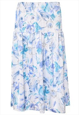 Vintage Floral Print Maxi Skirt - S