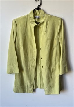 One Color Green Blazer Jacket 