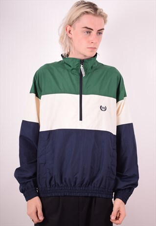 TOMMY HILFIGER MENS VINTAGE PULLOVER JACKET LARGE MULTI 90S