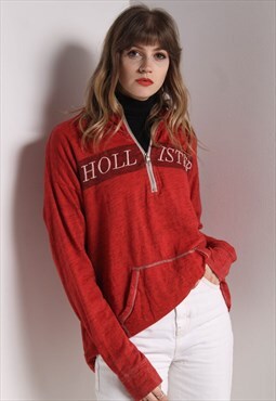 Vintage Hollister 1/4 Zip Sweatshirt Red