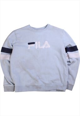 Fila  Spellout Heavyweight Crewneck Sweatshirt Large Blue