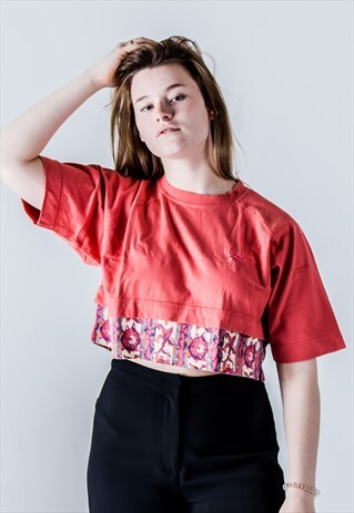 VINTAGE 90S REEBOK CROP TOP IN ORANGE
