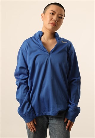 VINTAGE NIKE PRINTED LOGO 1/4 ZIP SWEATSHIRT