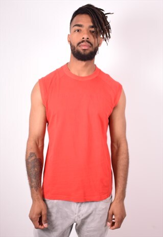LEVI'S MENS VINTAGE VEST TOP LARGE RED 90S