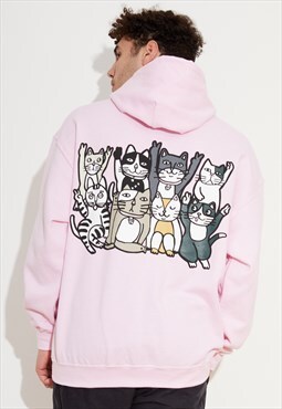 Cat group pink hood