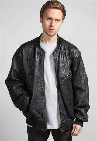 VINTAGE LEATHER BOMBER JACKET