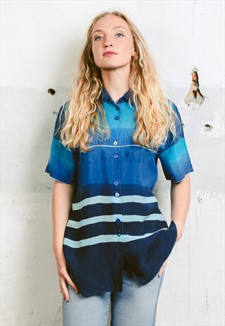 VINTAGE 90S STRIPED SILK SHIRT