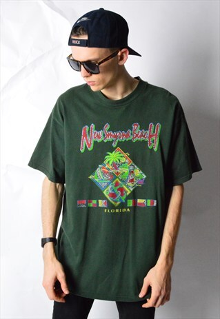 VINTAGE 90S GREEN FLORIDA T-SHIRT