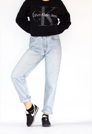LEVI'S 80'S HIGH RISE TAPERED LEG LIGHT BLUE MOM JEANS