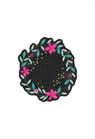 Embroidered Flower Circle iron on patch / sew on patch
