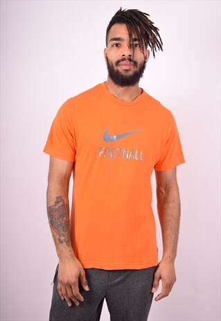 NIKE MENS VINTAGE T-SHIRT TOP MEDIUM ORANGE 90'S