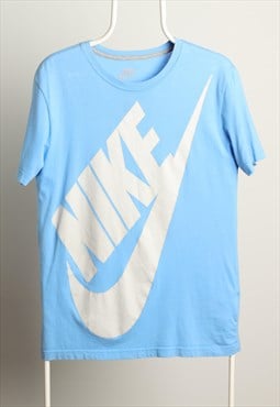Vintage Nike Crewneck Logo T-shirt Blue Size M