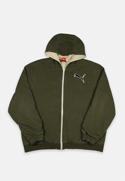 Vintage Puma green embroidered zip hoodie