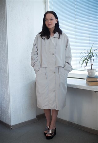 VINTAGE 90'S CREAM TRENCH COAT