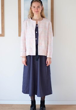 Light pink colorful woven jacket