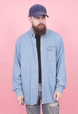 VINTAGE BLUE DENIM SHIRT /R12393