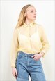 Vintage 70s See Through Blouse in Pastel Yellow