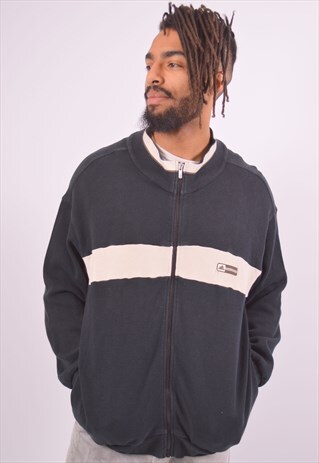 VINTAGE ADIDAS CARDIGAN SWEATER BLACK