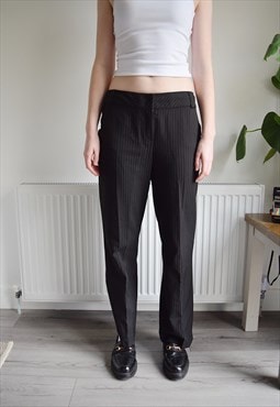 Vintage 90s Bhs Pinstripe Trousers Black & White