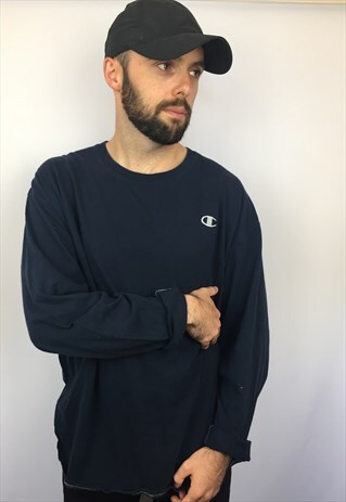 VINTAGE CHAMPION NAVY LONG SLEEVED TOP