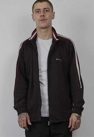 VINTAGE 90'S CHAMPION BLACK STRIPE SLEEVE TRACKSUIT JACKET