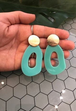 TEAL ACRYLIC EARRINGS