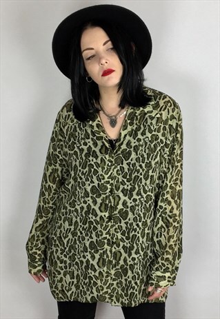 GRUNGE STYLE ANIMAL PRINT BLOUSE SIZE 14