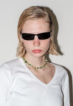 Vintage Y2K slim agent's sunglasses in black / UNISEX