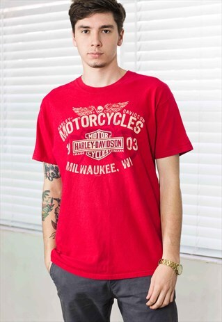 VINTAGE HARLEY-DAVIDSON T-SHIRT LOGO 90S L 8.8