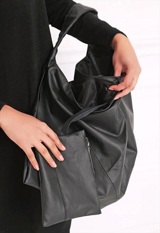 GENUINE LEATHER BAG/BLACK BAG