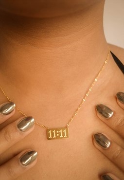 11:11 Gold Pendant Necklace. 