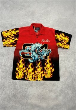 Y2K Dragon Shirt Grunge Graphic Short Sleeve Shirt