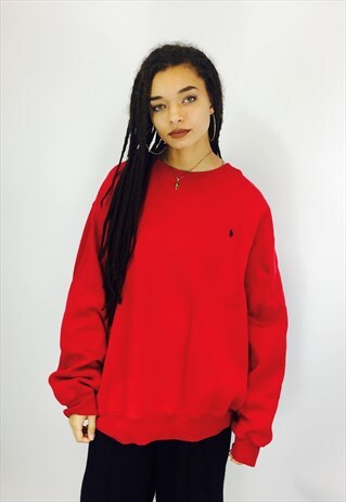 OVERSIZED RALPH LAUREN RED SWEATSHIRT