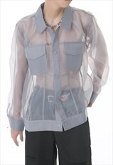 Men's mesh transparent shirt AW2023 VOL.1