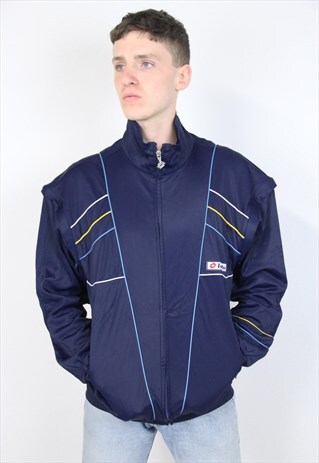 VINTAGE LOTTO NAVY PATTERNED SPORTS JACKET