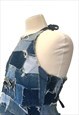 UPCYCLED DENIM HALTER NECK - BLUE