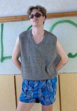 Vintage y2k rave knitted crochet unisex mesh jumper vest 