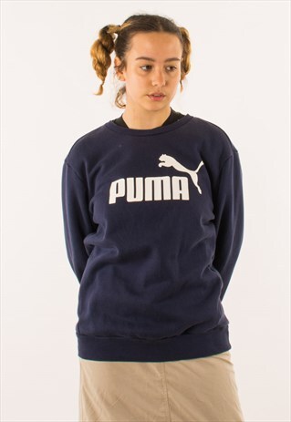 VINTAGE NAVY PUMA CREWNECK SWEATSHIRT
